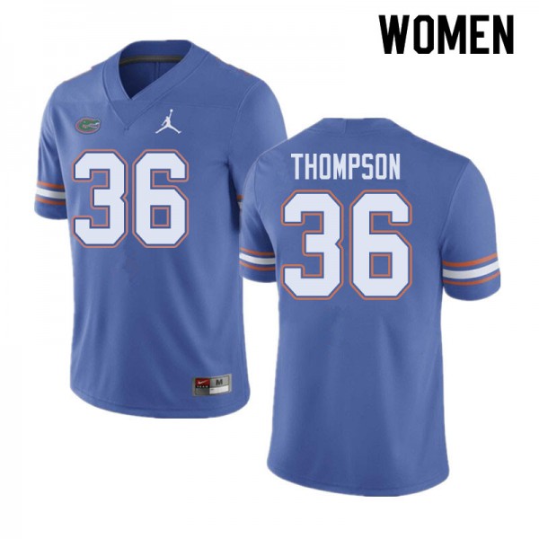 Jordan Brand Women #36 Trey Thompson Florida Gators College Football Jersey Blue